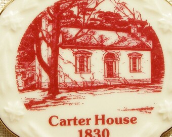 Franklin, TN, Ornament, The Carter House in Burgundy Porcelain