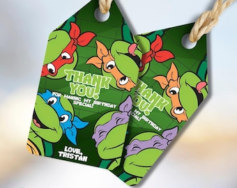 Etichetta di ringraziamento Tartarughe Ninja / TMNT / Modificabile / Personalizzabile / Stampabile / Download digitale