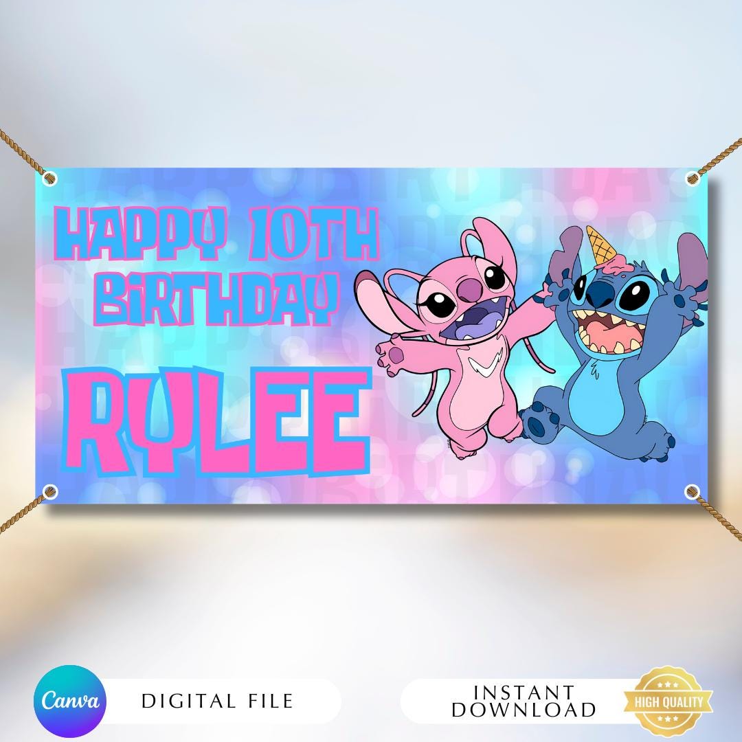 Stitch Banner | Editable | Personalized | Custom | Printable | Digital ...