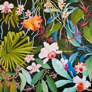 Orchideengarten - Illustration - Kunstdruck