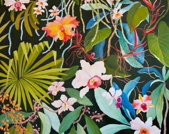 Orchid Garden  - illustration - giclee  print