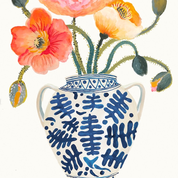 Poppies - Giclee print- Botanical illustration
