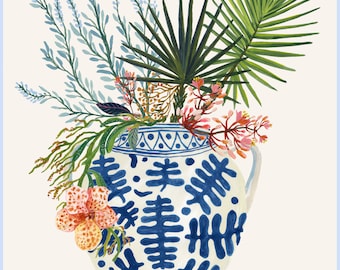 Vase Tropical - Impression Giclée - Illustration botanique