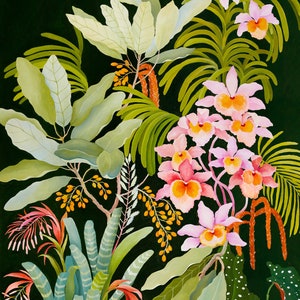 Orchids in Pink  - illustration - giclee  print