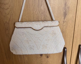 Vintage beaded evening clutch bag 1950's