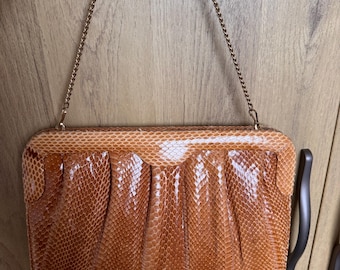 1970-80's Susan Gail Genuine snakeskin clutch bag