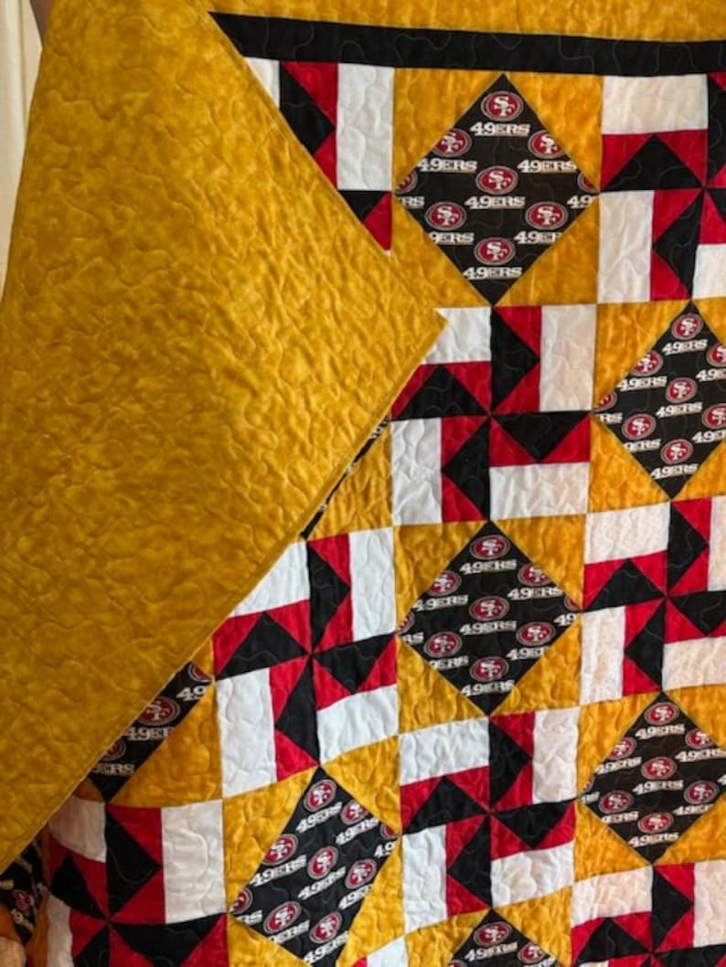 San Francisco 49ers Throw Quilt - Approx. 64 X 74 FREE SHIPPING - Etsy