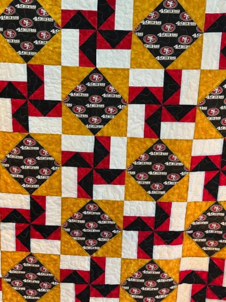 San Francisco 49ers Throw Quilt - Approx. 64 X 74 FREE SHIPPING - Etsy