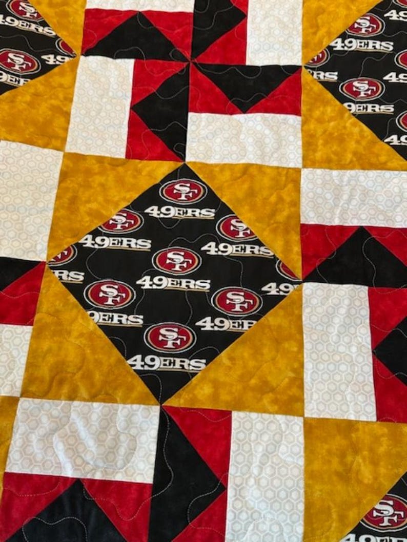 San Francisco 49ers Throw Quilt - Approx. 64 X 74 FREE SHIPPING - Etsy