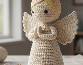 Amigurumi-Engel-Häkelanleitung – Anfänger-Schutzengelpuppe (PDF, Sofort-Download)