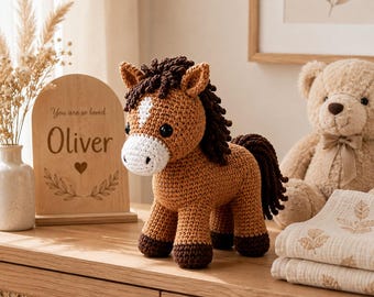 Häkelpferde-Anleitung (PDF), Amigurumi-Pony-Anleitung, Plüschtier, Häkelanleitung für Fortgeschrittene, Sofort-Download