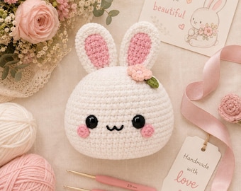 Häkelanleitung für einen molligen Hasen (PDF), niedliche Amigurumi-Häschenanleitung, einfache Häkelanleitung für ein Plüschtier, Hasenspielzeug, anfängerfreundlich, sofortiger Download
