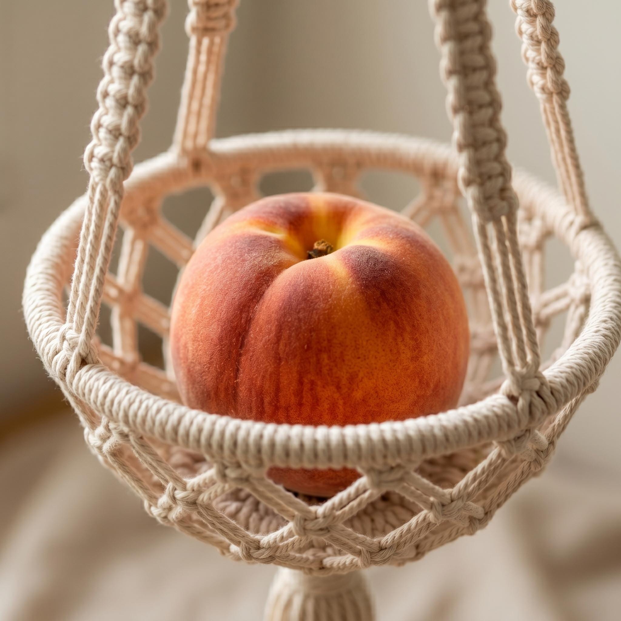 Macramé Hanging Fruit Basket Pattern | Two-tier Boho Kitchen Organizer ...