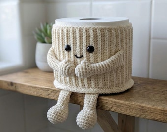 Häkelanleitung für einen Toilettenpapierhalter (PDF) | Amigurumi-Figur als Badezimmerdeko (Sofort-Download)