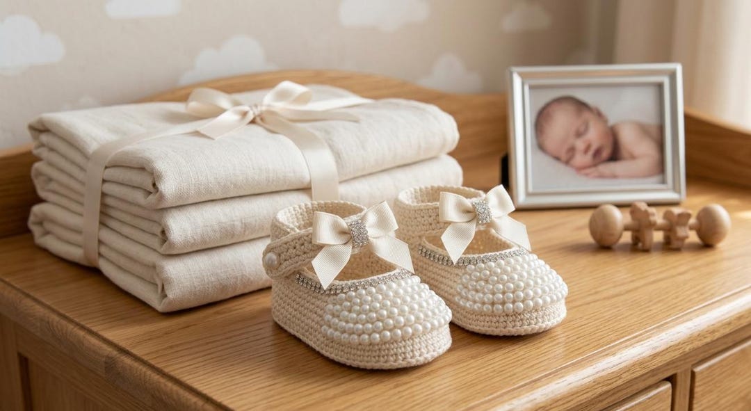 Pearl Beaded Crochet Baby Booties Pattern | Newborn Shoes, Rhinestone ...