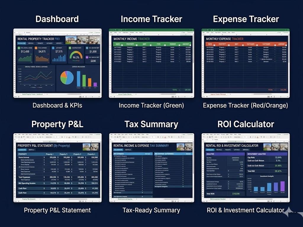 Rental Property Tracker Spreadsheet Landlord Excel Template Income ...