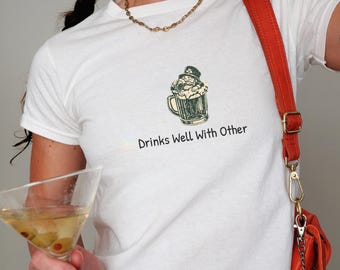 Y2K St Patricks Day Bear Crop Top, Retro Irish Shamrock Baby Tee