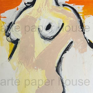 Reflection | Expressive Figurative Art | Acrylic Palette Knife on Canvas | Digital Print