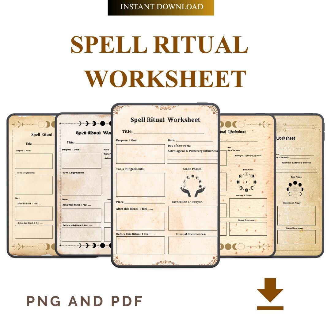 Spell Map 2026 Spell Ritual Worksheet PDF PNG Elite Witchy Grimoire Success Map ...