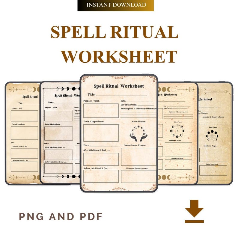 Savoring Rituals Worksheet 2026 Spell Ritual Worksheet PDF PNG Elite Witchy Grimoire Success Map ...
