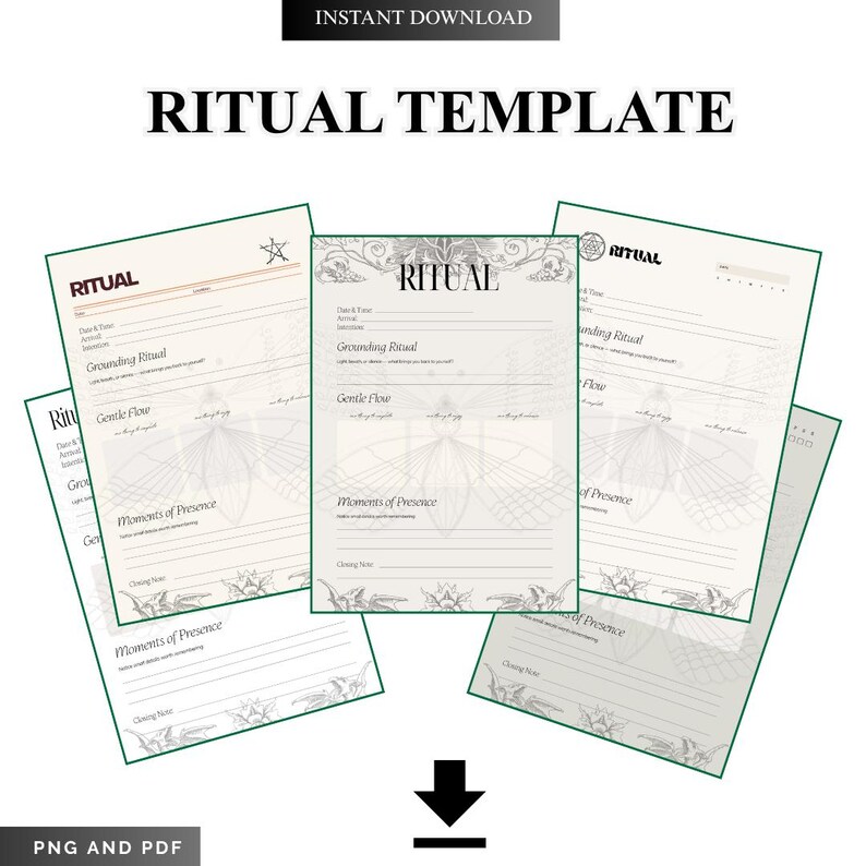 Mind Map On Ritual Sacred Daily Ritual Template PDF PNG 2026 Spiritual Routine Success Map ...