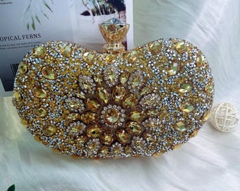 Crystal Rhinestone Clutch – Sparkly Evening Bag, Wedding Party Purse
