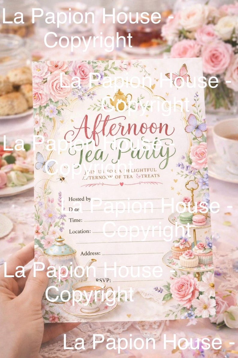 Afternoon Tea Party Invitation Printable | Invite Template ...