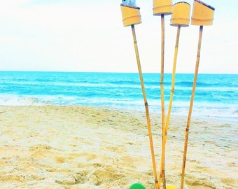 Set of 4 Tall Bamboo Drink Stakes