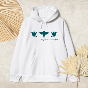 Hummingbird Silhouettes Hoodie, Ruby-throated Hummingbird Sweatshirt, Nature-Inspired Apparel, Bird-watching Hooded Sweatshirt