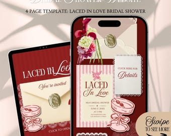 Laced In Love Bridal Shower Website Invitation Template: Lace Theme With Rsvp Tracking (Editable in Canva)