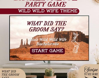 Vad sa brudgummen? Möhippa-spel: Vild, vild fru, cowgirl-utgåva, Bach Party-spel Icebreaker Interactive Digital Bridal Game