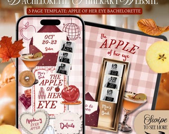 The Apple Of Her Eye Bachelorette Website Itinerary Template: Fall Hen Weekend Girls  Trip Bach Party Planner (Canva Template)