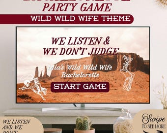 Vi lyssnar och vi dömer inte Möhippa-spel: Wild Wild Wife Cowgirl Edition, Bach Party-spel Icebreaker Interactive Digital Bridal Game