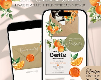 Little Cutie Baby Shower Website Invitation Template: Summer Citrus Theme With Rsvp Tracking (Canva Template)