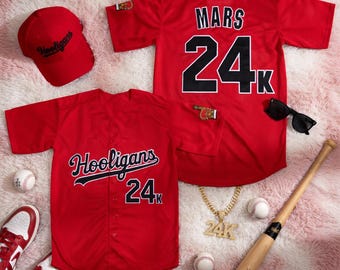 Personlig Hooligans Mars basebolltröja – Anpassat namn, nummer, rosgrafikkläder