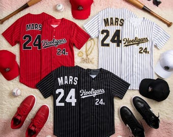 Camiseta de béisbol personalizada de los Mars Hooligans – Camiseta con nombre y número personalizados 24K