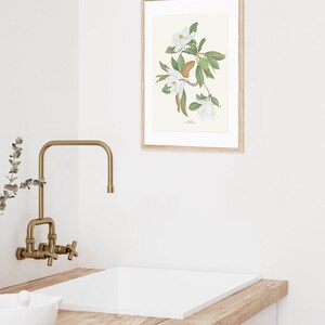 Magnolia watercolour, Botanical drawing, Botanical illustrations, Wall decoration, Decorative print, Kitchen frame, Vintage poster image 6