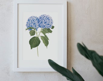 Art prints for watercolor paintings Hydrangeas Blues. Pictures for bedroom, living room ... Home Decoration, Watercolor paper prints