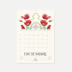 2024 SPANISH calendar. Wall Calendar 2024, Illustrated calendar by Kata Zapata, 2024 wall art. Limited edition. High quality paper. image 3