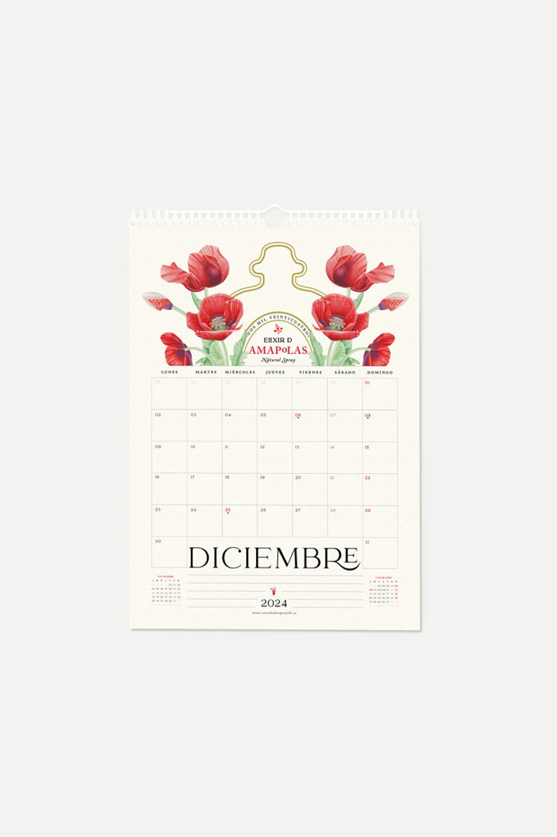 2024 SPANISH calendar. Wall Calendar 2024, Illustrated calendar by Kata Zapata, 2024 wall art. Limited edition. High quality paper. image 3