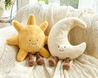 Coleção Jellycat Sol-Lua CP | Pelúcia fofinha | Presente ideal para melhores amigos e casais | Etiquetas e capa protetora | Com etiquetas e saco para pó