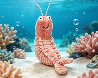 Cute Pepe Shrimp plush toy | Soft-filled animal toy, marine creature plush toy gift, suitable as a birthday present for children