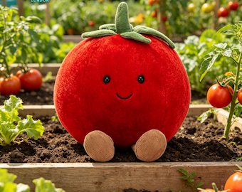 Tomate de pelúcia fofo e divertido para celebridades da internet. Boneco de tomate com tema de cura, ideal para presentear meninas.