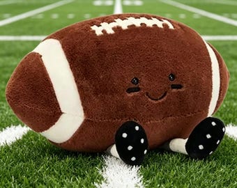 Jellycat | Futebol Americano | Macio e Reparador | Brinquedo de Pelúcia Esportivo Incomum | Com Etiquetas e Saco de Proteção