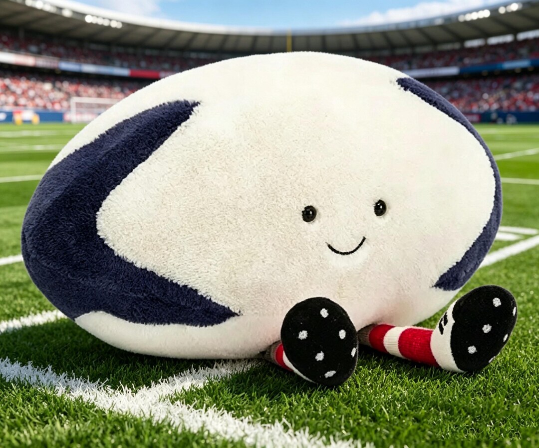 Jellycat Fun Rugby Plush Toy - Cute Sports-style Doll - Gift for ...