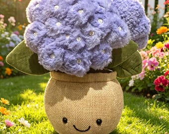Jellycat Amuseable Bola Bordada em Vaso de Pelúcia - Figura de Planta Medicinal - Item de Decoração para Presente de Aniversário com Etiquetas e Saco de Proteção