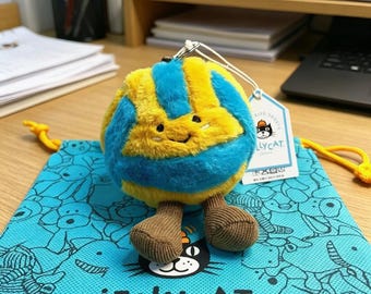 Colgante de peluche de voleibol deportivo Jellycat Amuseables, equipado con etiquetas y bolsas a prueba de polvo.