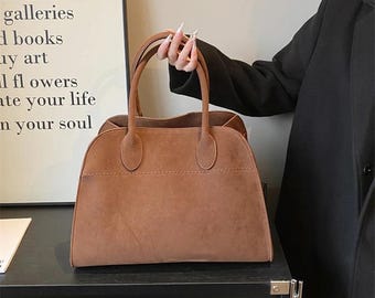 Bolso shopper de ante estilo retro - Elegante y minimalista