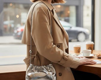 Bolso pequeño de hombro de piel auténtica para mujer, mini bolso cruzado a la moda