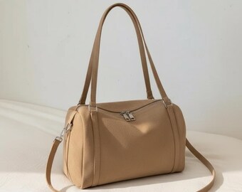 ヴィンテージ風フェイクスエードショルダーバッグ – 大容量マットPUレザークロスボディボストンハンドバッグ